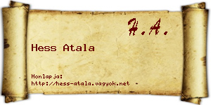 Hess Atala névjegykártya
